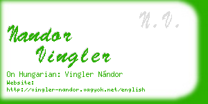 nandor vingler business card