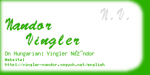 nandor vingler business card